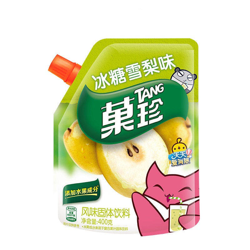 菓珍果味冲饮固体饮料壶嘴装冰糖雪梨味400g/袋 亿滋出品