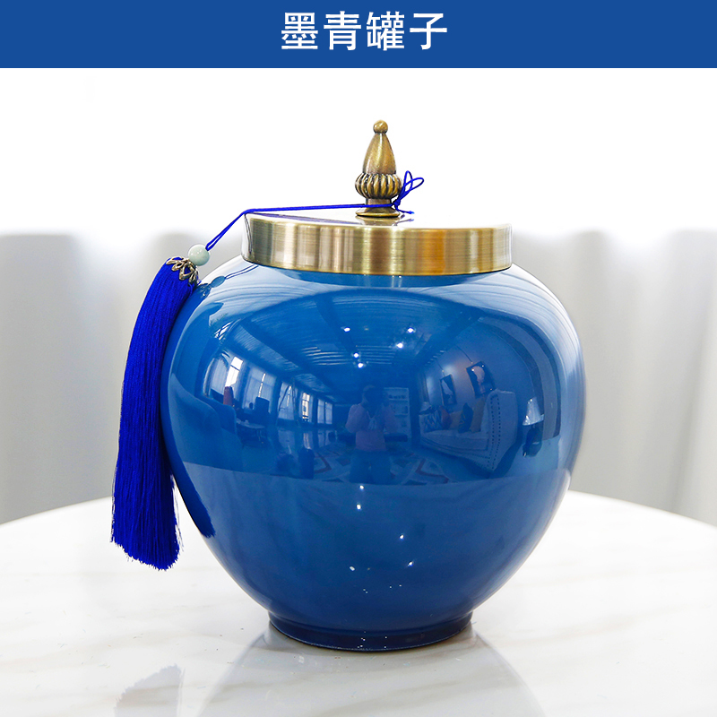 美式家居陶瓷花瓶摆件欧式客厅插花干花轻奢玄关电视柜装饰品摆设 三维工匠 花瓶1大1小+5枝绣球花