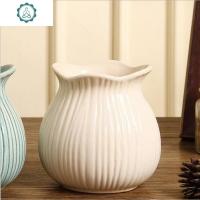 美式乡村轻奢陶瓷花瓶客厅工艺品摆件新房餐厅电视柜装饰插花花器 封后 蓝色可水培