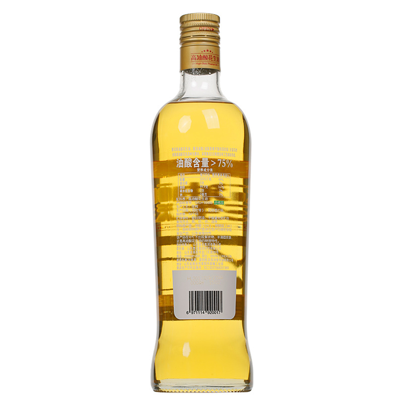 鲁花 食用油 5S 物理压榨 压榨一级 高油酸花生油750ml装