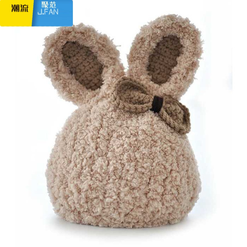 聚范非成品兔子帽子婴儿童宝宝绒线毛线帽子材料包毛线手工棒针编织