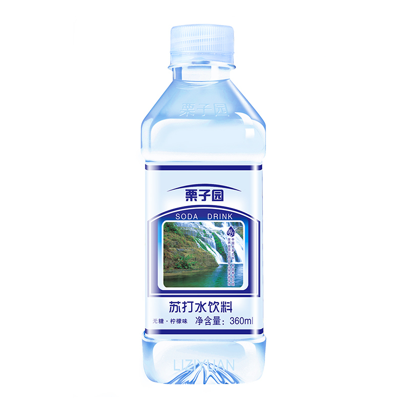 栗子园柠檬味苏打水饮料375ml24瓶弱碱性无汽矿泉饮用水整箱装