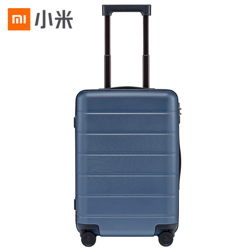 小米(MI)拉杆箱 高弹性万向静音轮旅行箱 TSA海关锁简约商务登机箱 蓝色 20英寸