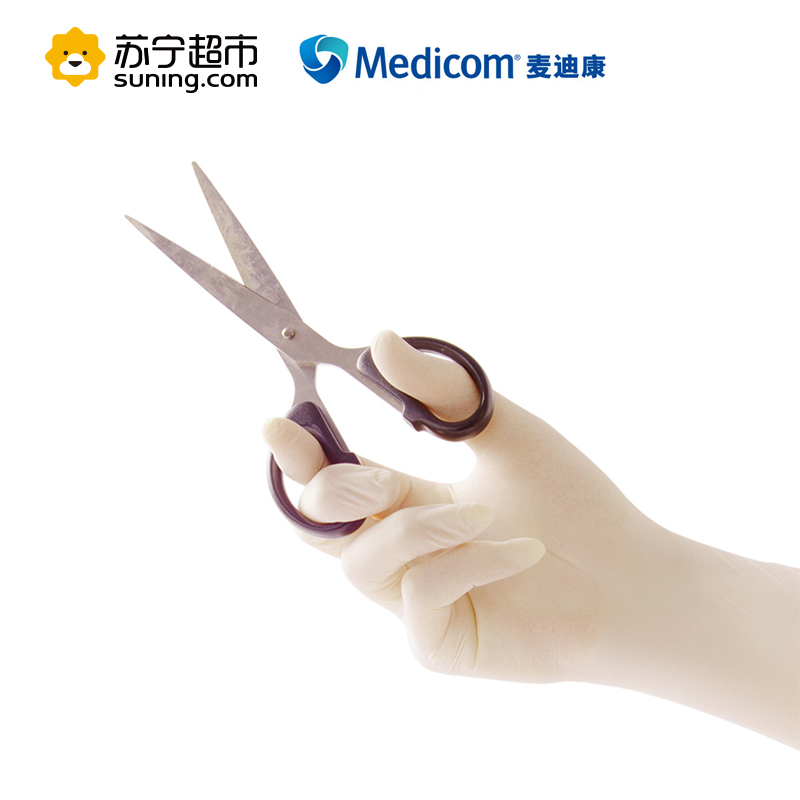 麦迪康(Medicom) 一次性乳胶手套 100只耐酸碱防油防皲裂抗穿刺 皮肤护理 成人通用(纱布绷带类)