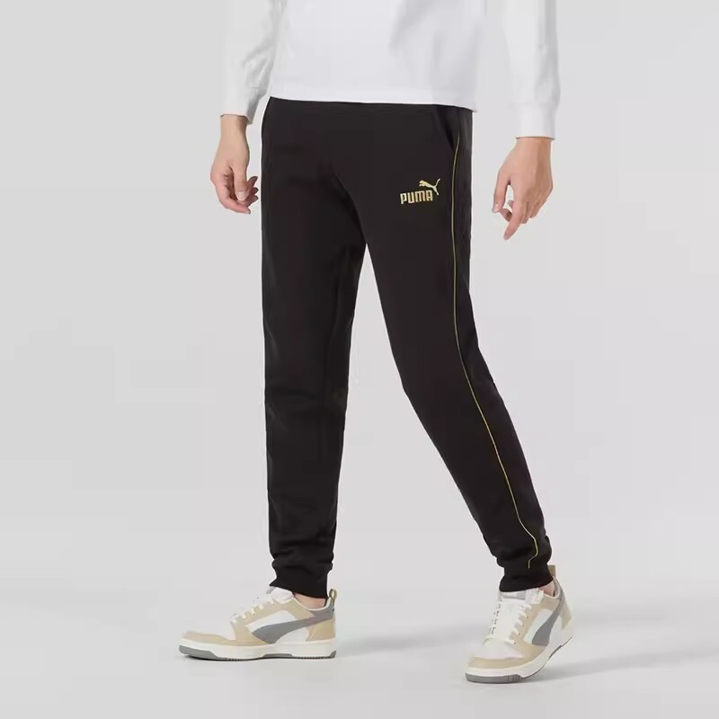 彪马(PUMA)男裤新款运动裤跑步针织收口束脚透气宽松长裤子卫裤休闲裤680307-01 ZP