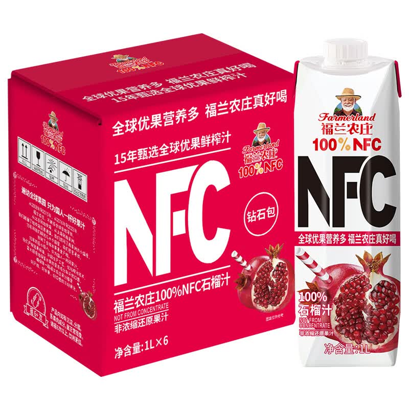 福兰农庄 石榴汁1L×6瓶 箱高清大图