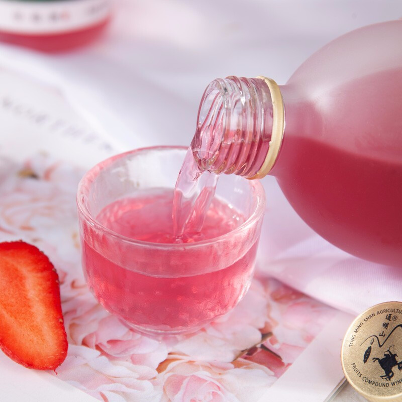 通明山 低度微醺网红高颜值水果酒 女士甜酒 草莓味果酒 6.5度 330ml 单瓶装高清大图