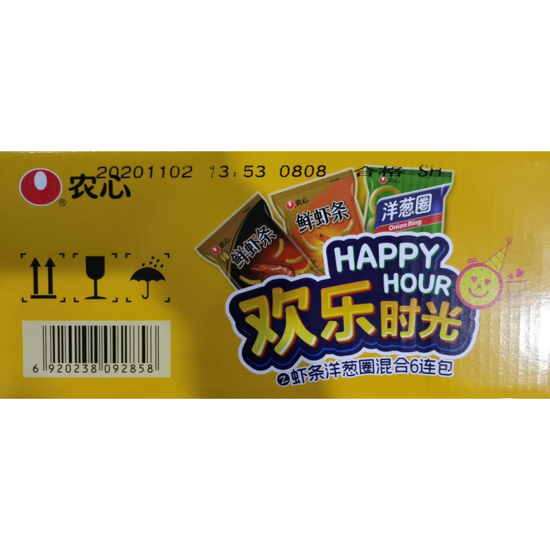 农心 欢乐时光虾条洋葱圈混合6连包(90g*4袋+70g*2袋)