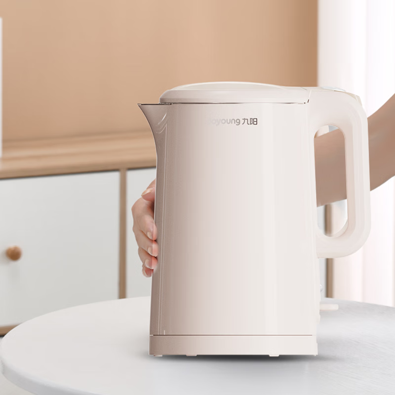 九阳(Joyoung) K15FD-W6710 电热烧水壶 食品级304双层钢体无缝内胆1.5L 乳白色高清大图