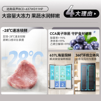 容声(Ronshen)637升冰箱双开门家用对开门一级能效变频风冷无霜超大容量超薄电冰箱 BCD-637WD11HP