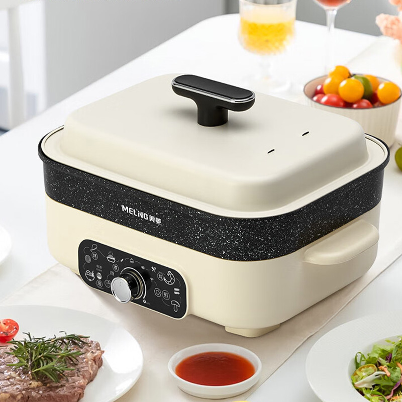 美菱多功能料理锅5L大容量耐用电火锅MT-LC5005B高清大图