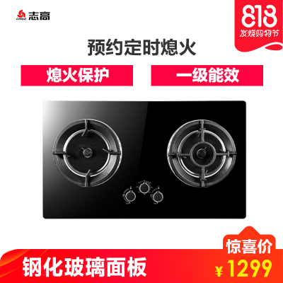 志高(CHIGO)H033燃气灶 嵌入式双灶煤气台式灶具(天然气) 预约定时 红外线聚能
