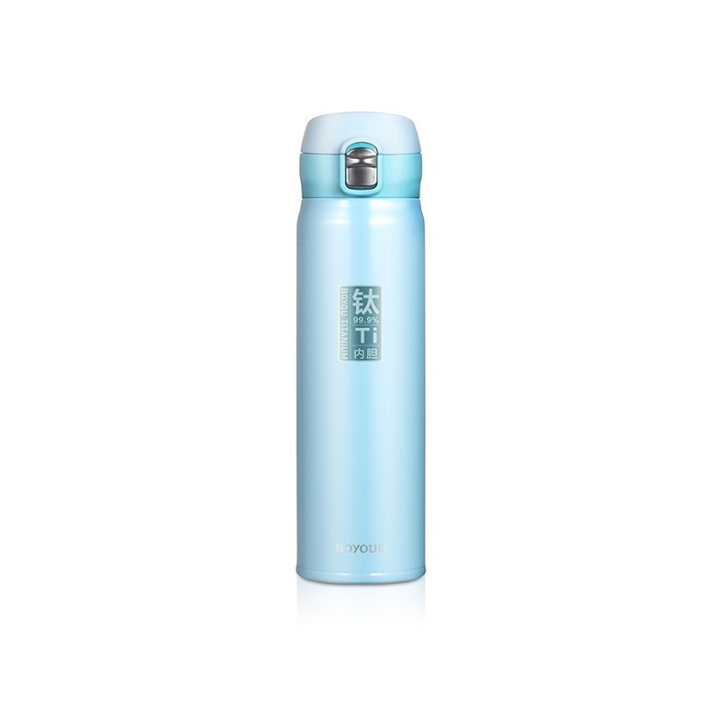 博友制鈦 BT5S-360/BT5S-480 保温杯钛鲜杯弹盖纯钛内胆抗菌防霉水杯轻便茶杯