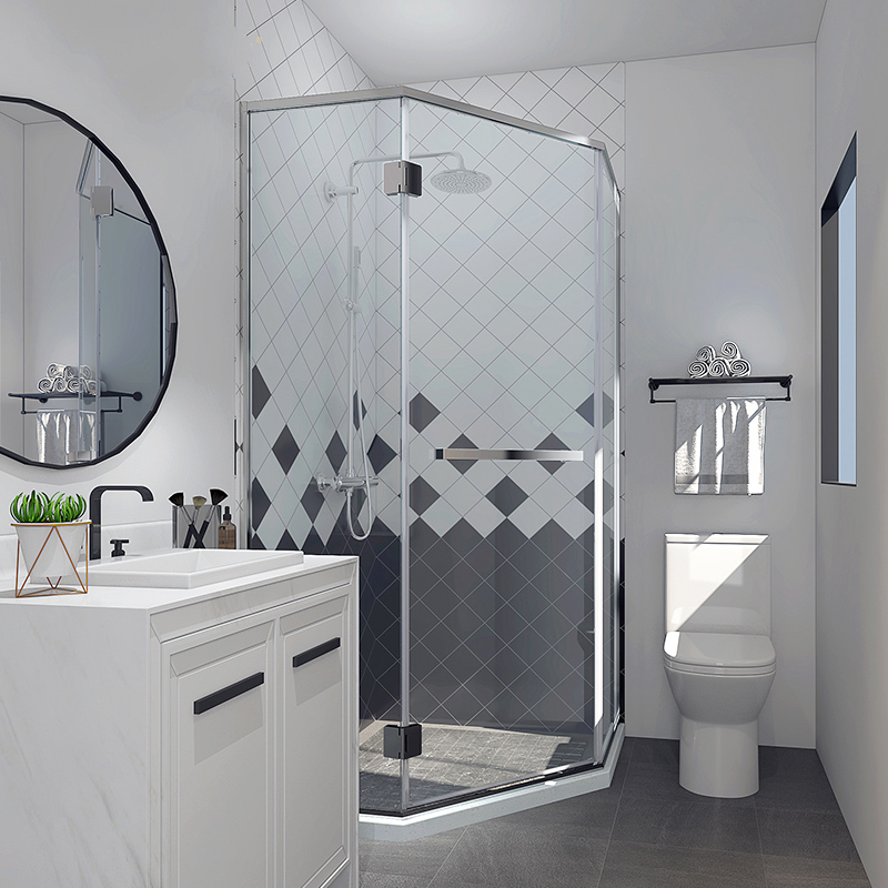 淋浴房浴室干湿分离隔断闪电客砖石型淋雨房钻石型淋g浴房