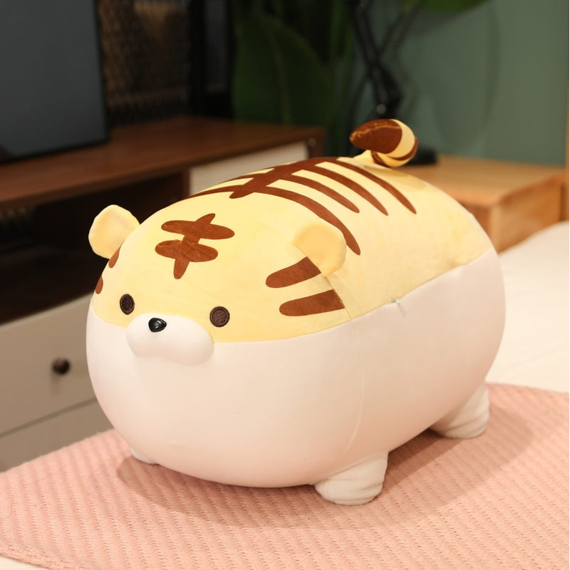 可爱小老虎公仔生肖虎抱枕趴趴狗毛绒玩具睡觉枕头玩偶三八女