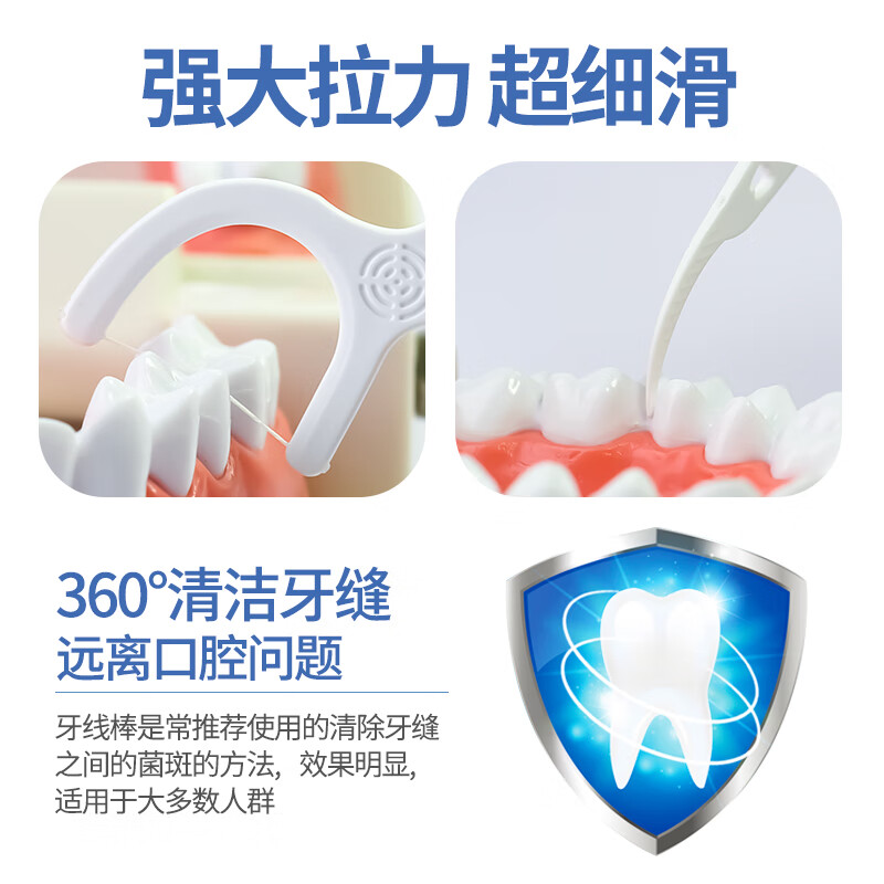 牙博士细滑圆线牙线棒55支*3盒 清洁齿缝牙签牙线棒高清大图
