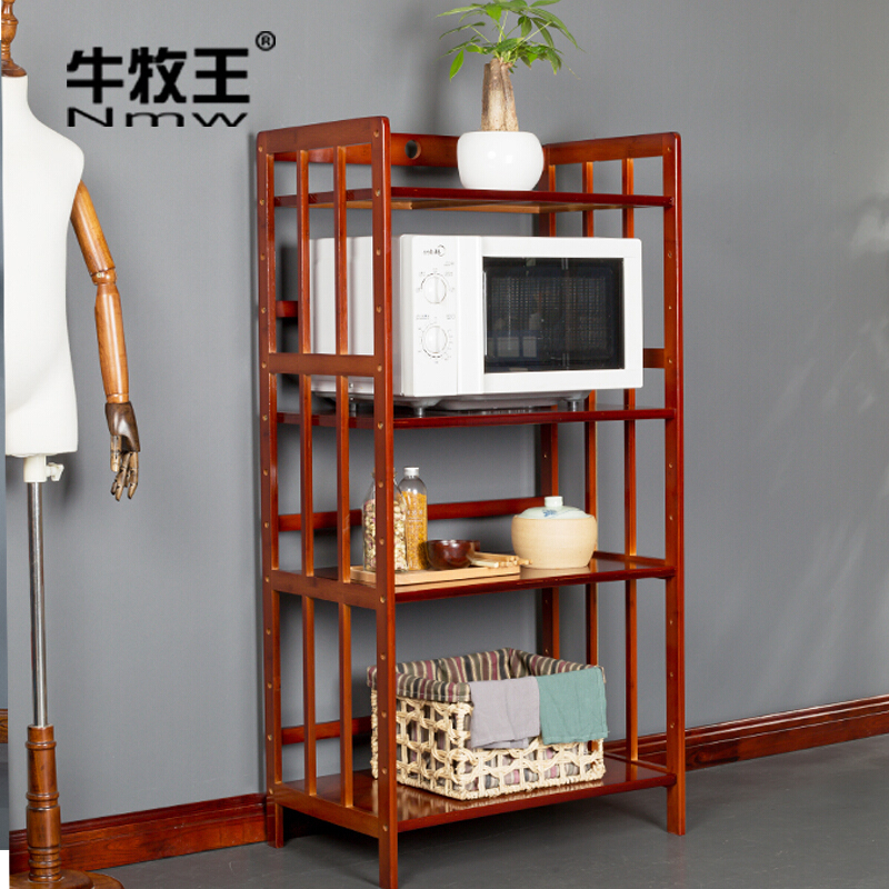 竹架子多层置物架客厅多功能落地层架收纳架实木储物柜简易木架子波迷
