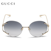 Gucci/古驰太阳镜女2020新款潮防紫外线圆形时尚无框墨镜GG0645S-001-57