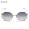 Gucci/古驰太阳镜女2020新款潮防紫外线圆形时尚无框墨镜GG0645S-001-57