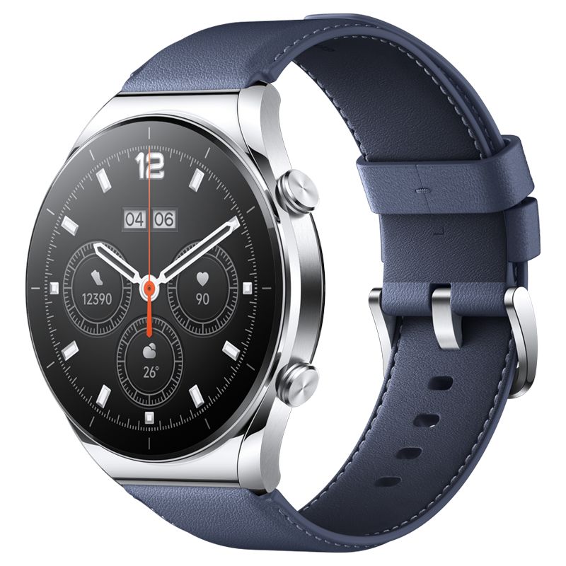 小米(mi) Watch S1智能手表流光银(蓝色真皮表带)