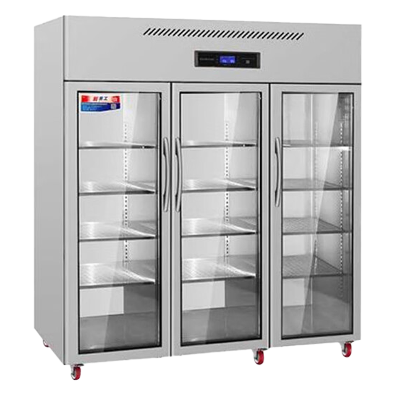 芙伦特大商用冷藏展示柜大三门风冷冰箱商用厨房大容量冰柜食堂餐饮酒店后厨冷冻玻璃展示柜 FLT-GT-SMLD-FL高清大图
