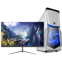世纪之星 酷睿i5四核/8GB内存/256GB SSD高速固态 台式机 台式电脑 DIY组装机 组装电脑 电脑主机 家用办公电脑网课直播电脑商用娱乐影音游戏电脑组装机+24英寸全套