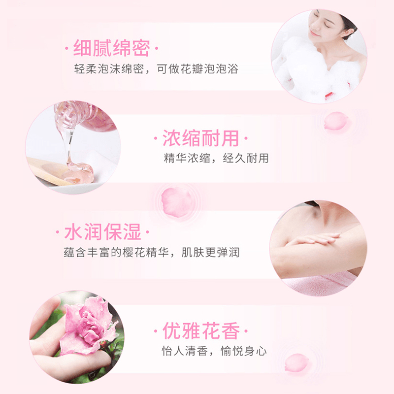蔻斯汀花瓣沐浴露(玫瑰+樱花)380g*2高清大图