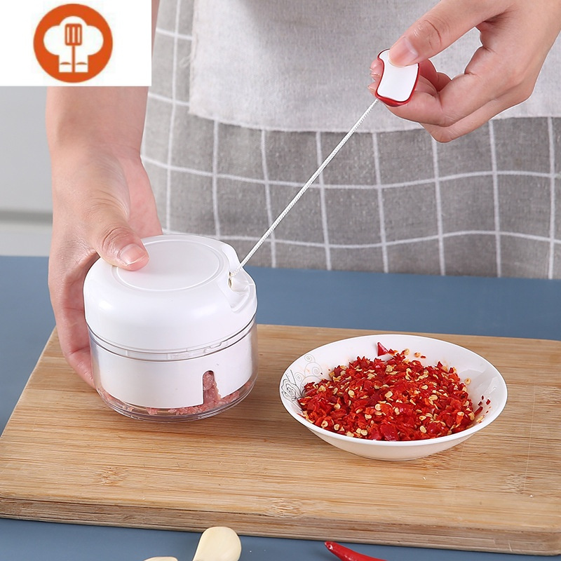 艺呈多功能迷你手拉切蒜器家用蒜泥器厨房工具捣蒜器拉蒜器研磨碗碎物