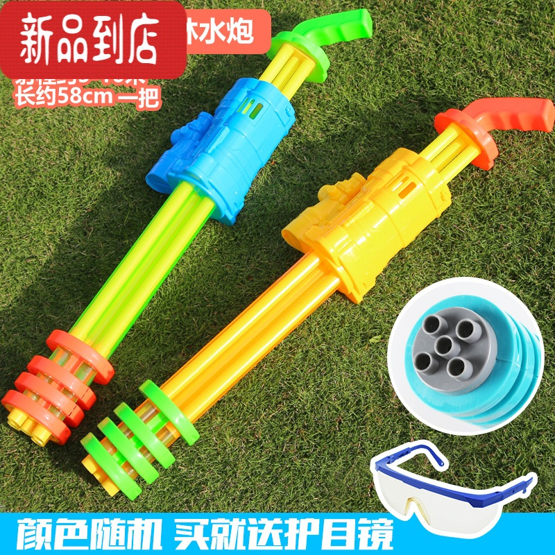 真智力儿童漂流水枪炮玩具加特林抽拉式大容量喷呲滋多孔沙滩打水仗器