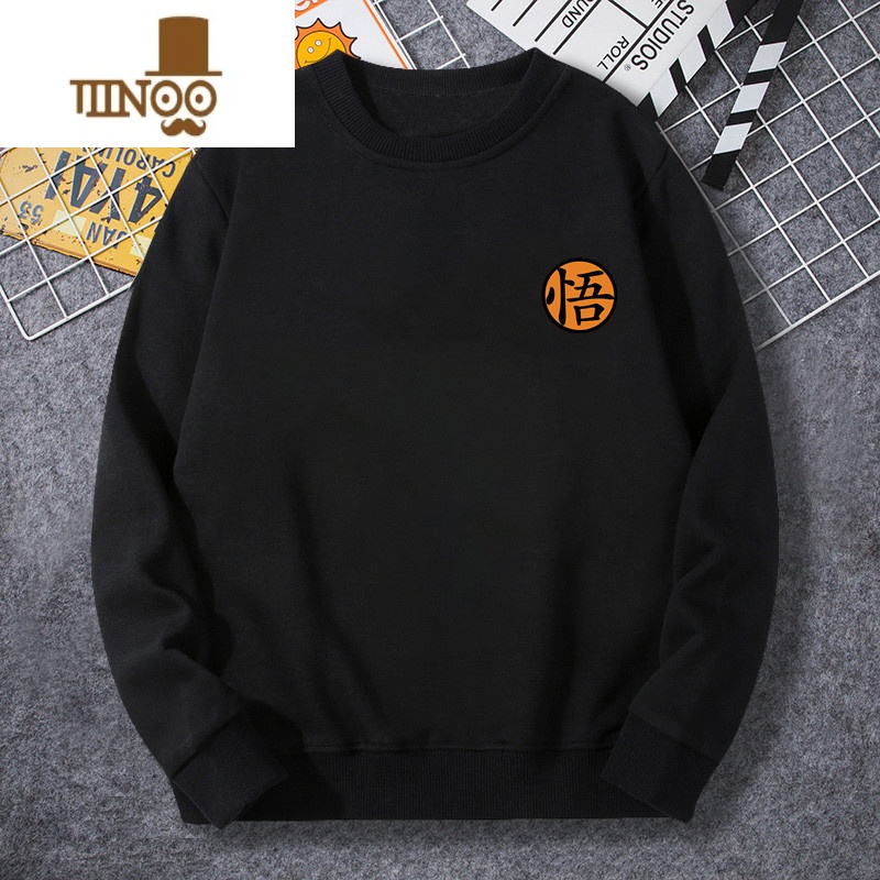 YANXU圆领卫衣男2023新款美式潮牌宽松港风潮ins白色秋装上衣服高清大图