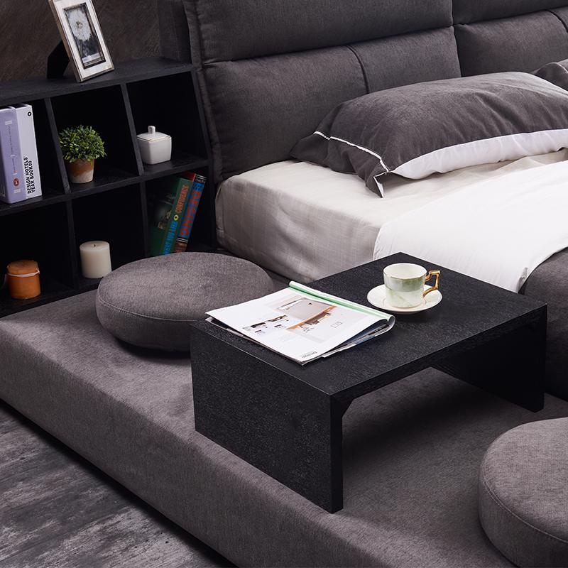 榻榻米布艺床现代简约主卧双人床可拆洗床1.8米小户型带储物婚床 低箱储物另加4501500mm*2000mm组装式架子床