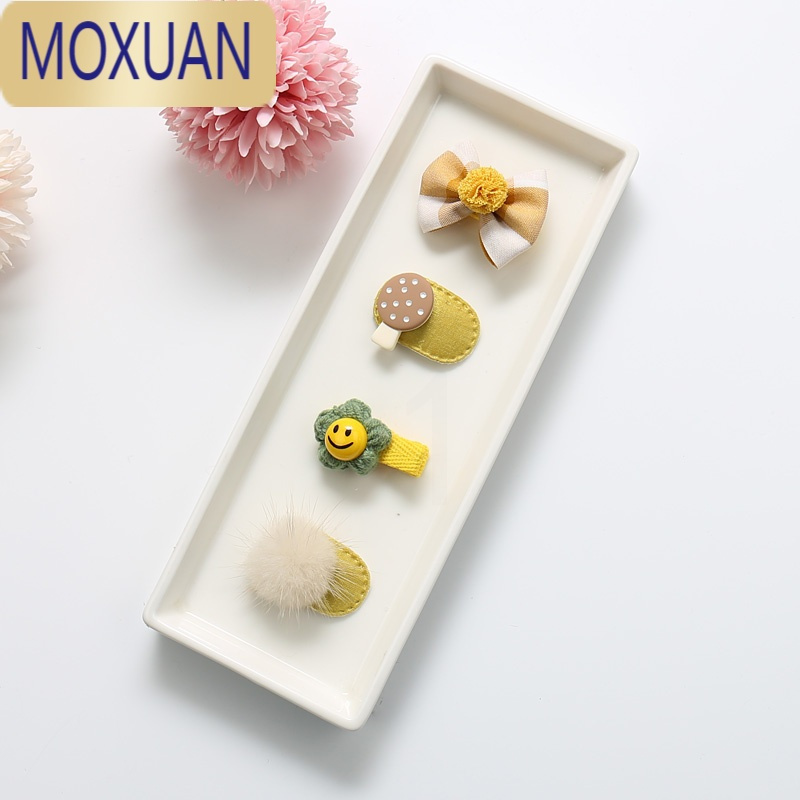 MOXUAN儿童发饰宝宝发夹2021冬季奶咖系婴儿发卡不伤发BB夹小号韩版女孩