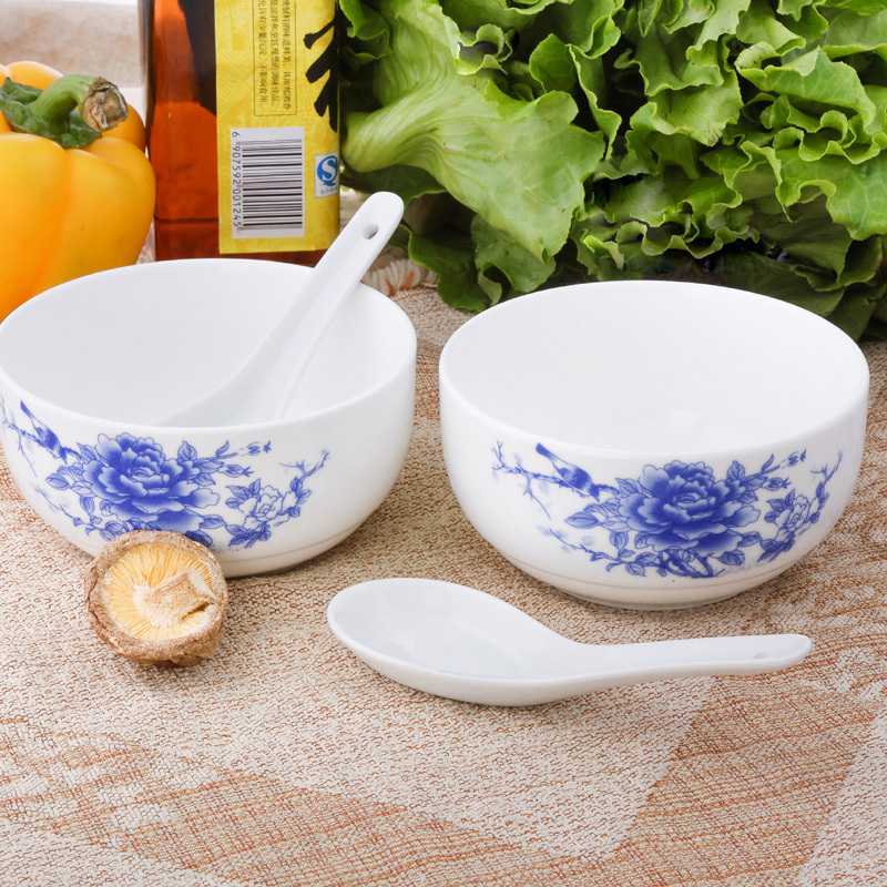 青花陶瓷餐具2碗2勺 XTL338 (套)
