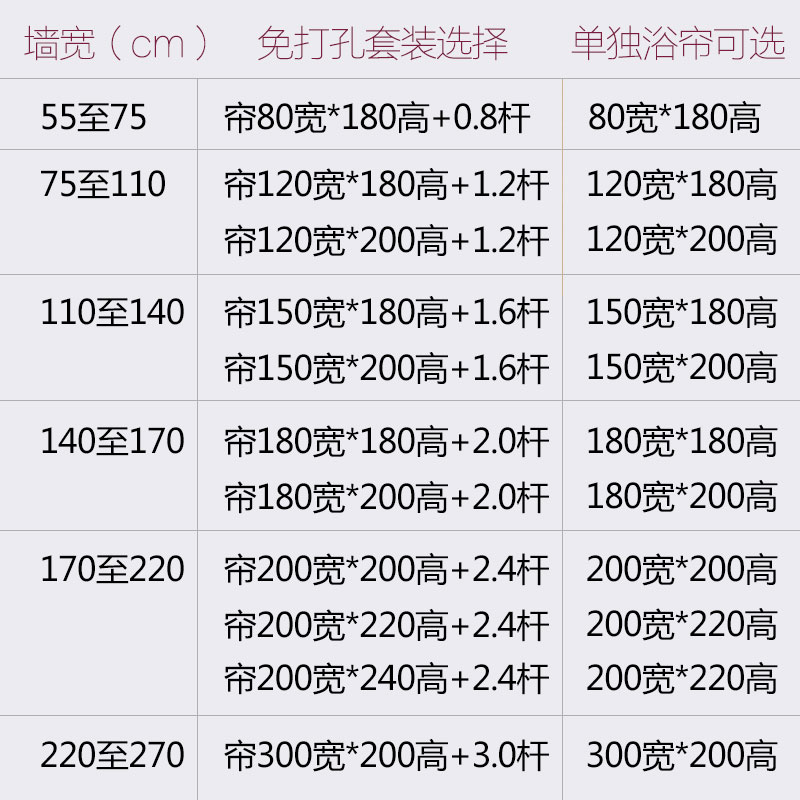卫生间浴帘套装免打孔浴室浴帘布防水加厚淋浴隔断帘窗帘帘子布 三维工匠高清大图