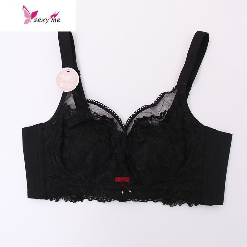 薄款内衣女 大胸显小文胸聚拢 性感蕾丝内衣v型胸罩 fish basket胸罩