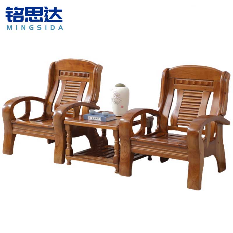 铭思达木质沙发单人+单人+方几套高清大图