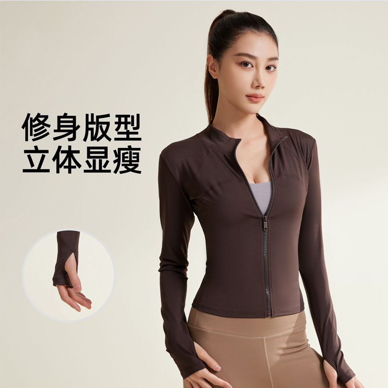 lalplna/袋鼠 修身防晒衣夏季瑜伽外套运动速干透气防紫外线防晒衣高清大图
