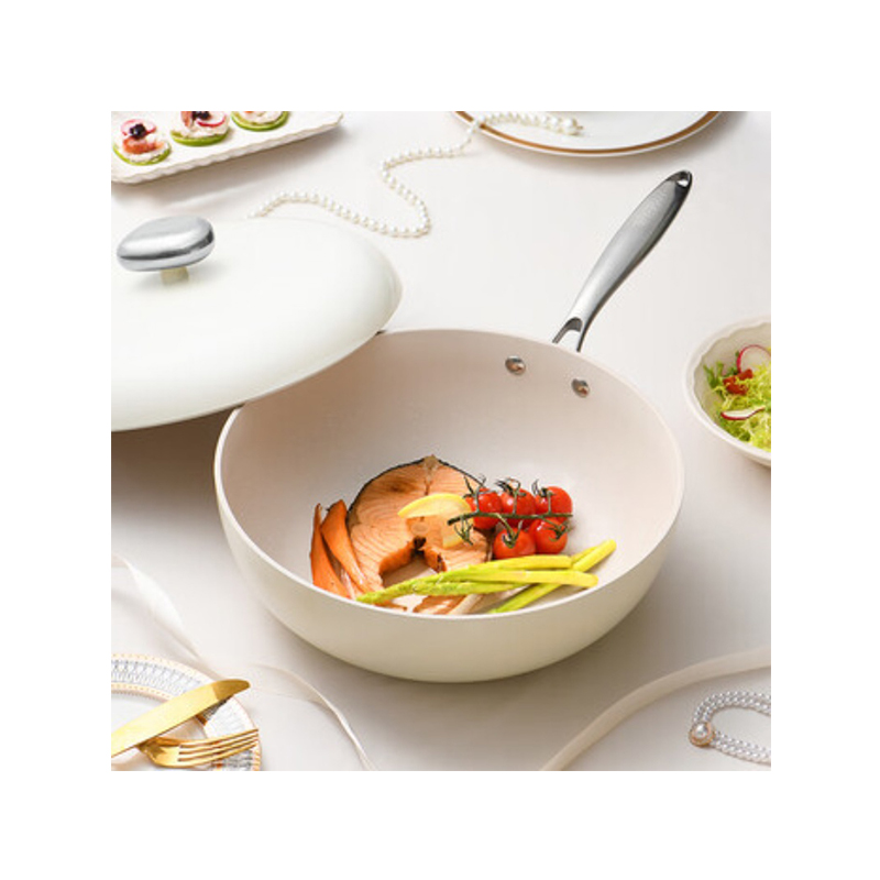 温仑山(VELOSAN) VE1106 32cm鹅卵石炒锅 净重2kg (单位:个) 白玉兰高清大图