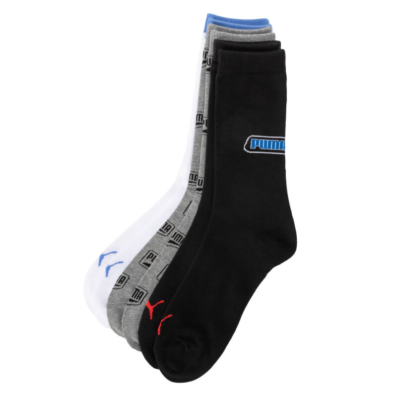 彪马(Puma)男女袜子时尚运动袜子跑步训练健身篮球舒适袜子 938418-01