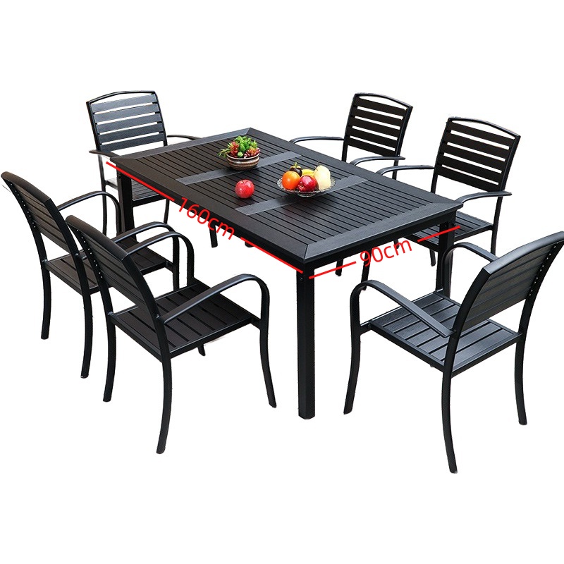 依韵珂户外桌椅160*90cm+六椅套高清大图