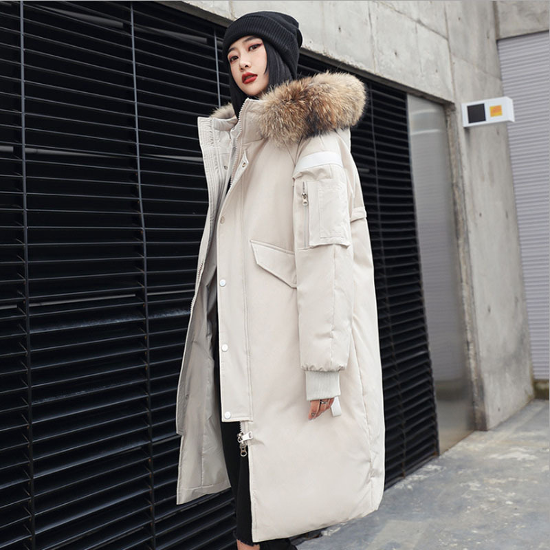 吉普盾2020冬季新款加厚羽绒服男女款毛领情侣外套897
