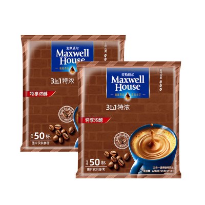 【2袋】麦斯威尔特浓咖啡650g*2袋