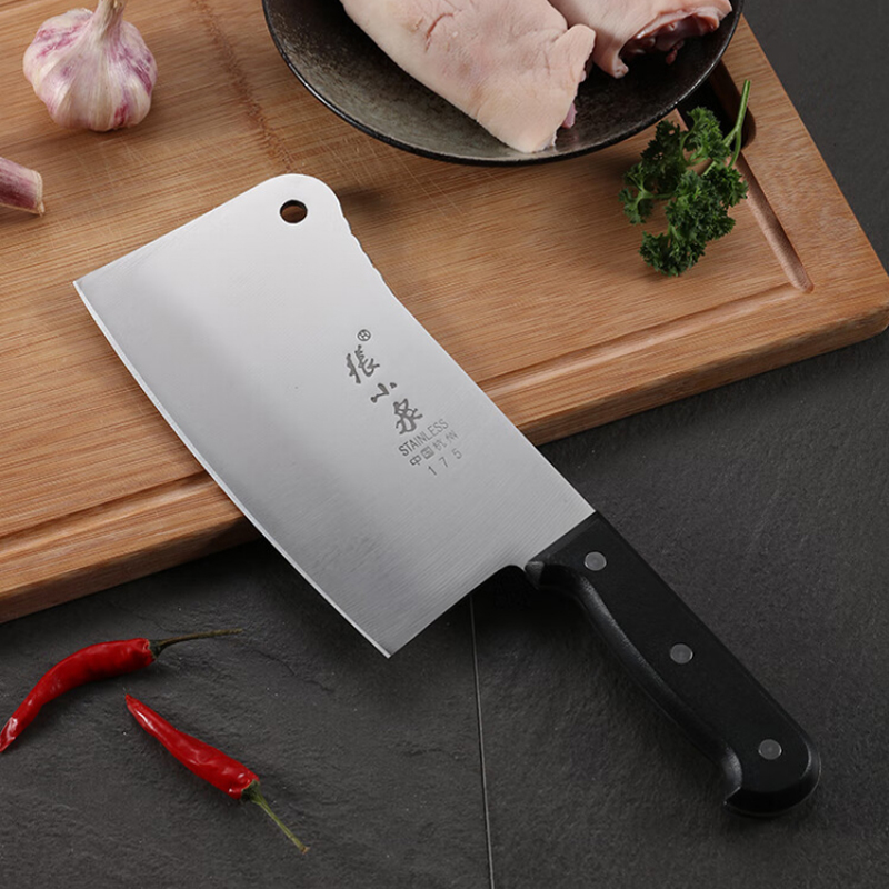 张小泉斩骨刀175mm刀刃锋利刀背波浪纹设计不打滑ZG-175高清大图