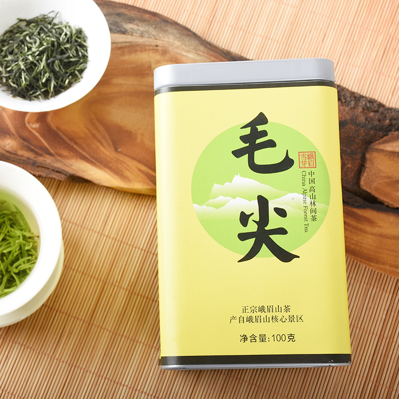 峨眉雪芽 高山毛尖100g 春茶嫩芽绿茶 茶叶高清大图