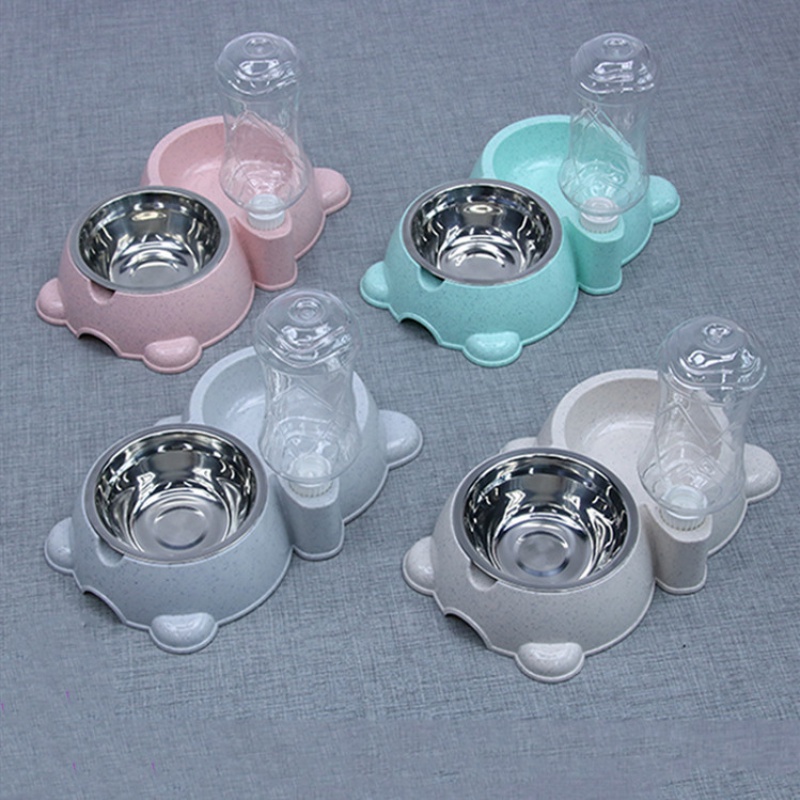 狗狗饮水器自动喂食器狗饭盆宠物泰迪狗粮碗双碗宠物猫自动饮水机高清大图