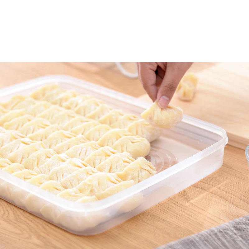 趣涉家居 水饺盒不分格速冻饺盒冰箱保鲜收纳盒密封冷冻饺子盒通用简约家居器皿饺子保鲜盒家用生活日用