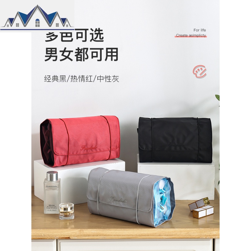 流浪化妆包女大容量便携ins超火收纳包随身多功能网纱洗漱包旅行 三维工匠高清大图