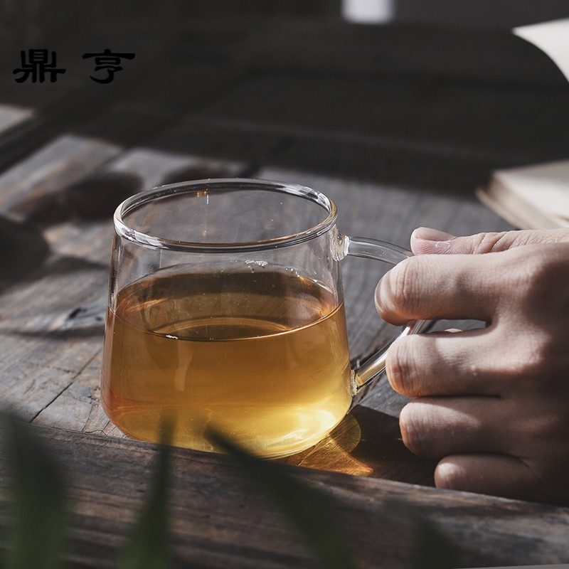 鼎亨北欧式玻璃杯子 创意 咖啡杯碟套装简约办公室下午茶杯茶具红