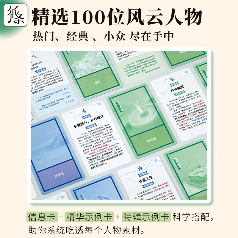 纸条高分模板·初中素材 小学通用 [正版]作文纸条名人素材纸条2024手卡片初中高中高考名言美文合集通用便携卡片古诗高清大图