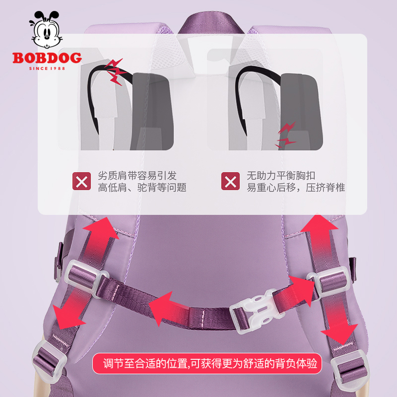 巴布豆BOBDOG包书包女小学生超轻轻便一年级儿童女童二三四五年级